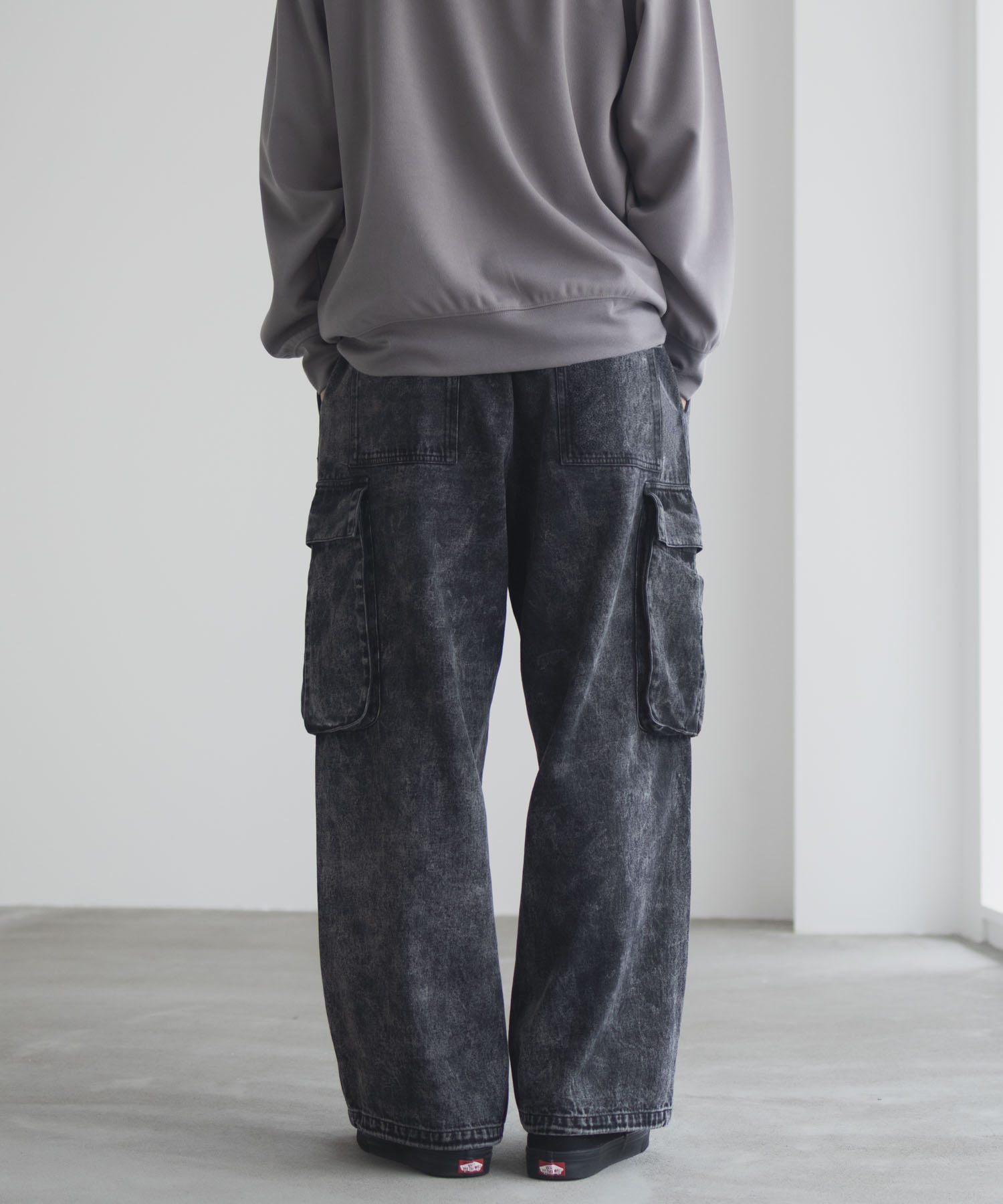 NAVY カーゴパンツ メンズ デニム ドローコード ポケット ジーパン