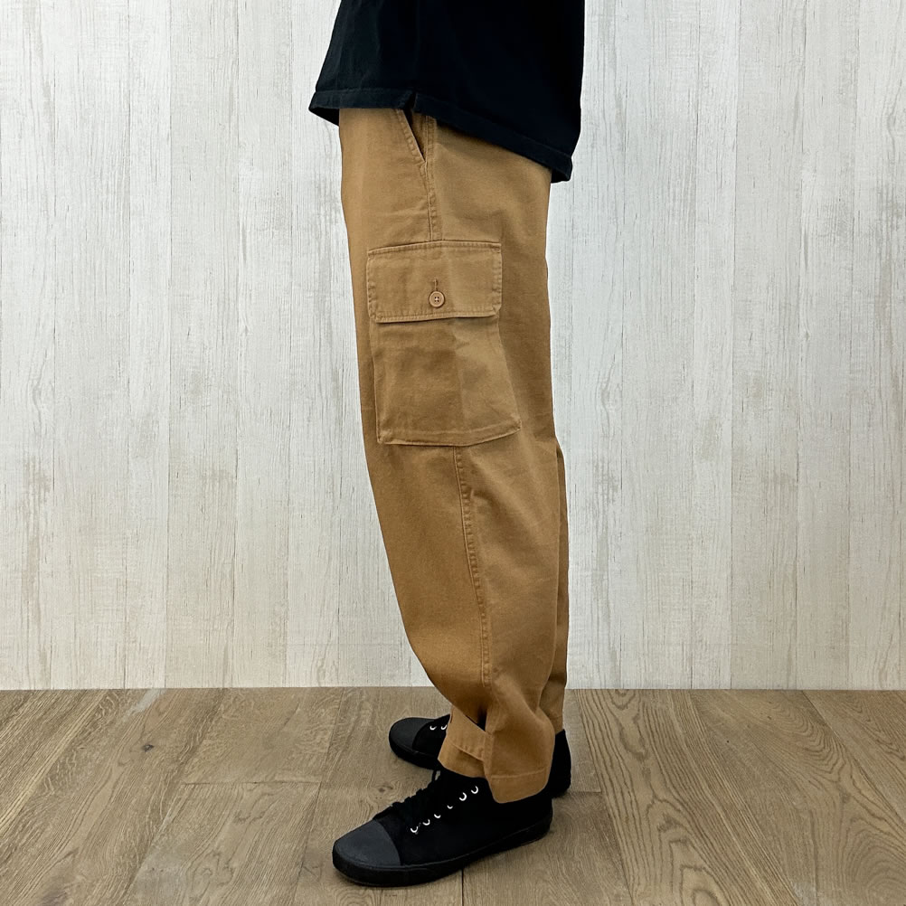 NAVY カーゴパンツ メンズ ワイドシルエット ゆったり 無地 ポケット