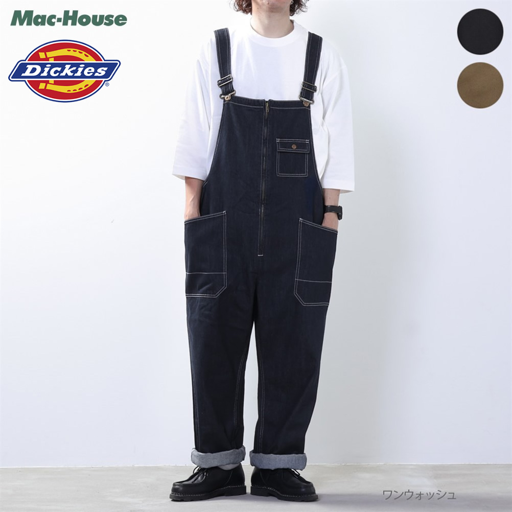 Dickies ディッキーズ オーバーオール 綿100% メンズ コットン ジップアップ サロペット ボトムス