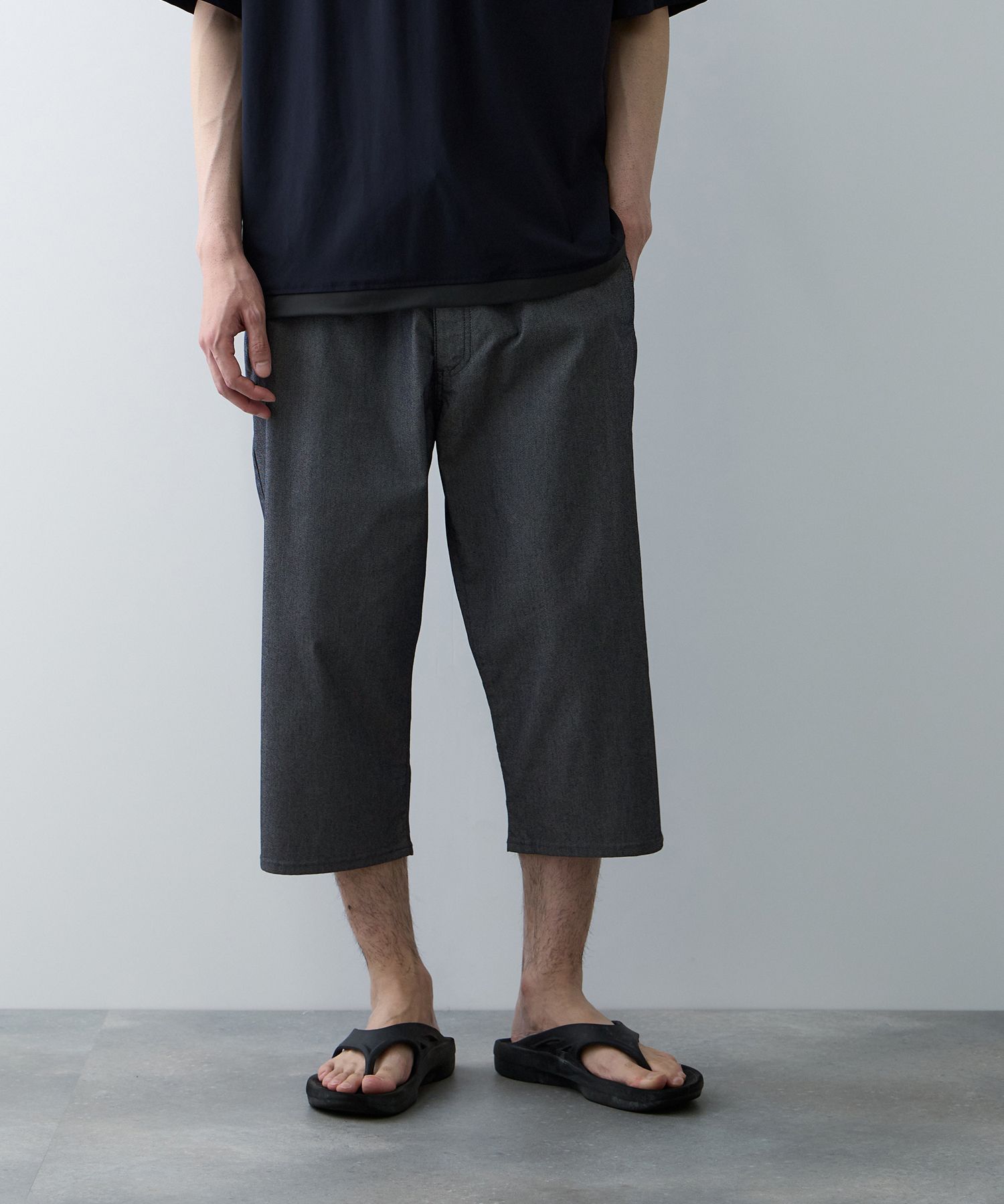 NAVY クロップドパンツ メンズ 冷感 抗菌 防臭 速乾 ドライ ストレッチ
