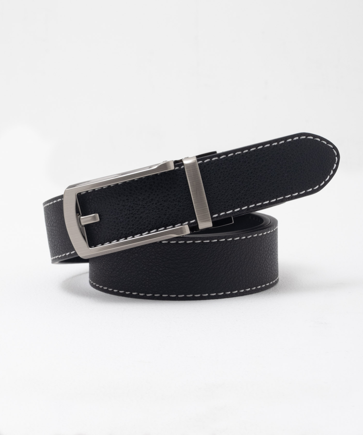 ベルト メンズ 長さ調整可能 ベルト穴無し ステッチ アジャスター