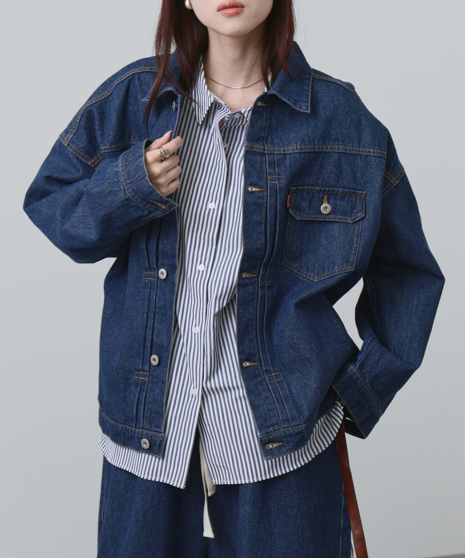 NAVY デニムジャケット レディース 綿100％ コットン 11オンス
