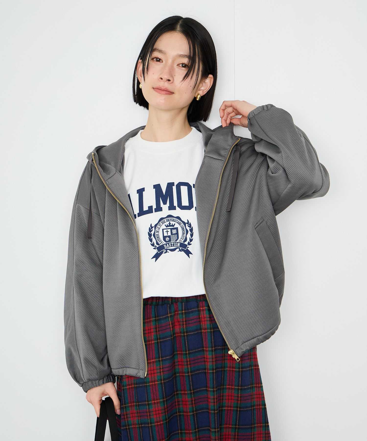 Idnes イドネス フード ブルゾン レディース アウター ゆったり 大きめ