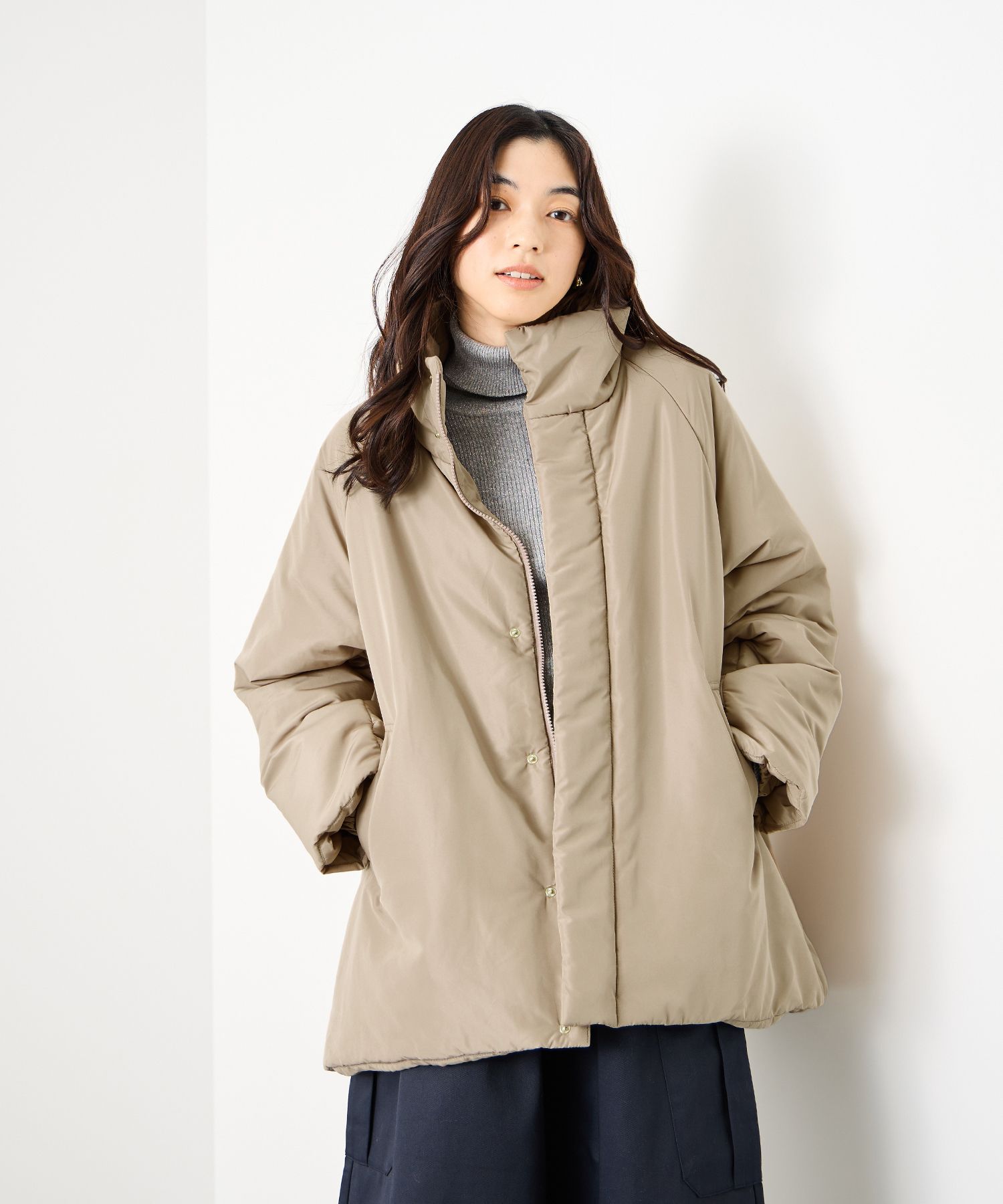 Idnes イドネス 中綿ジャケット レディース アウター あったか ミドル