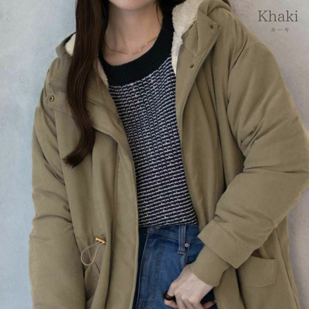 NAVY（ファッション） モッズコート レディース 裏地 ボア 軽量