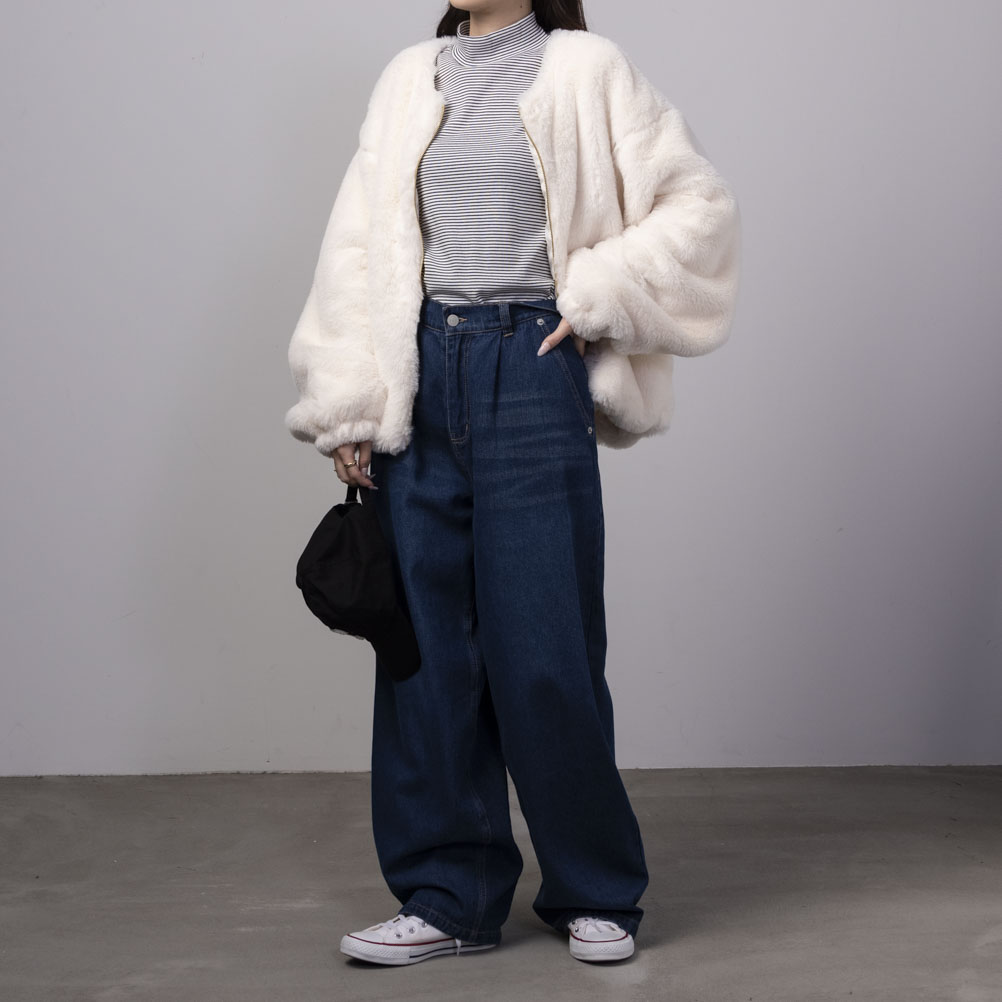 NAVY（ファッション） ブルゾン レディース 無地 ノーカラー