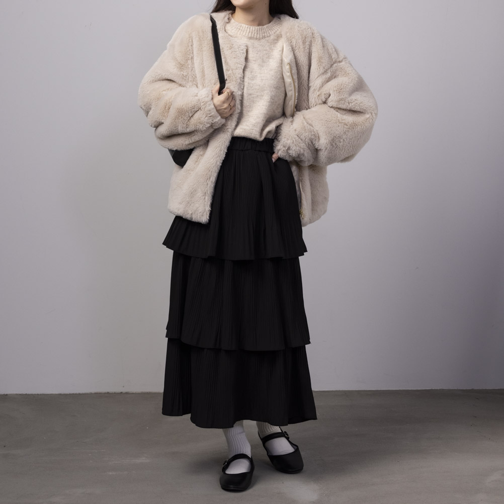 NAVY（ファッション） ブルゾン レディース 無地 ノーカラー