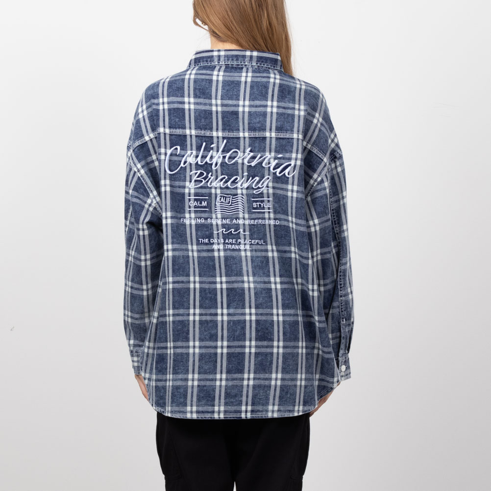 UNDERWRAPS シャツ 長袖 綿100% レディース デニム チェック