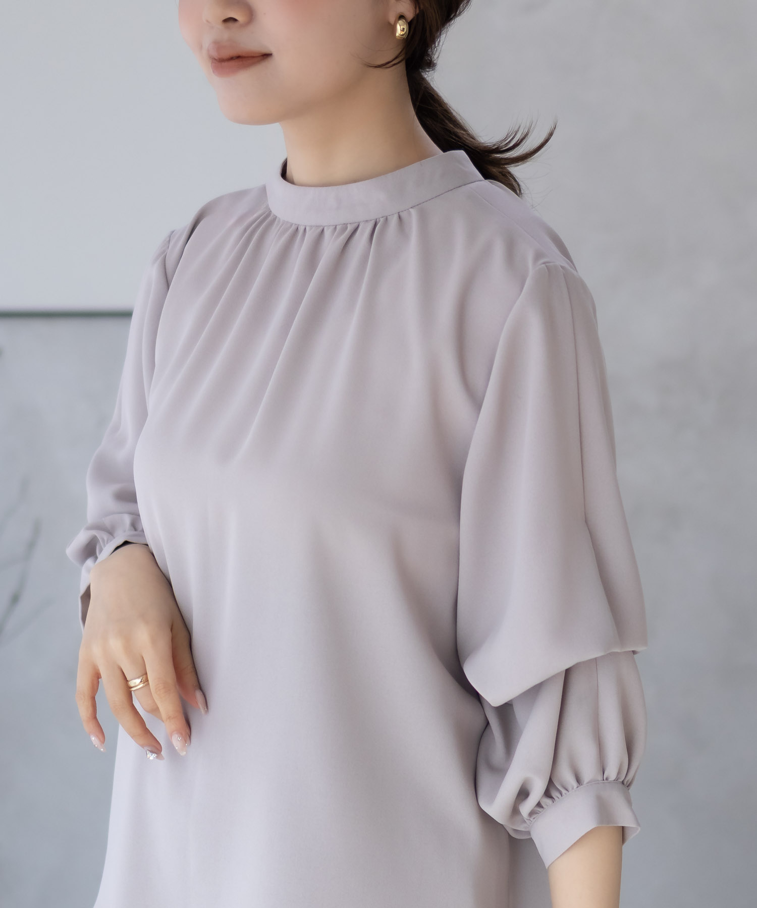 NAVY ブラウス レディース 長袖 7分袖 接触冷感 ひんやり UVカット