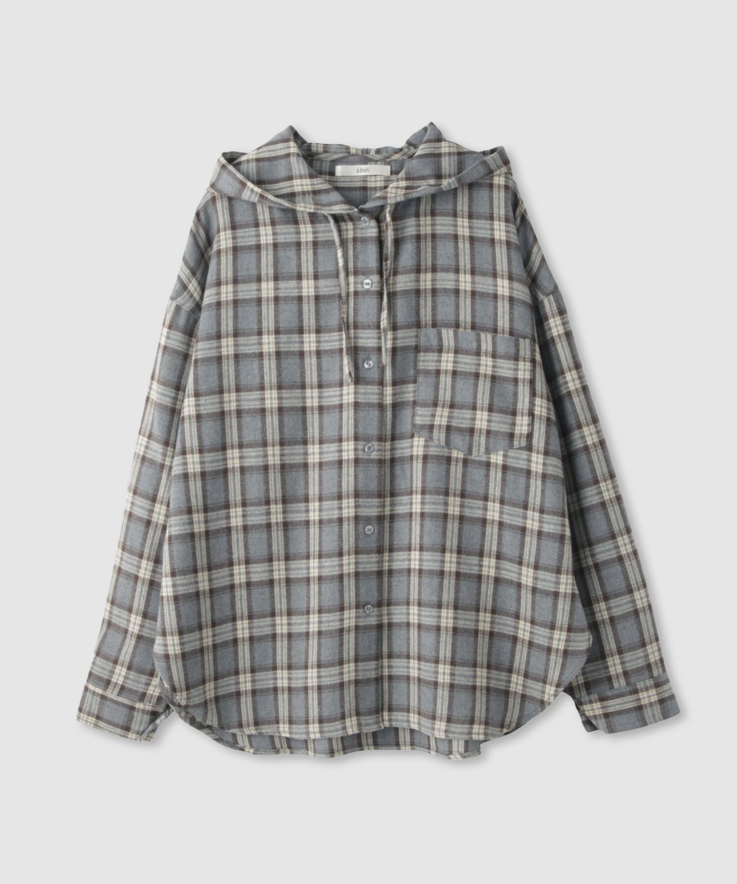 Idnes イドネス シャツ レディース 長袖 シャツパーカー ネルシャツ