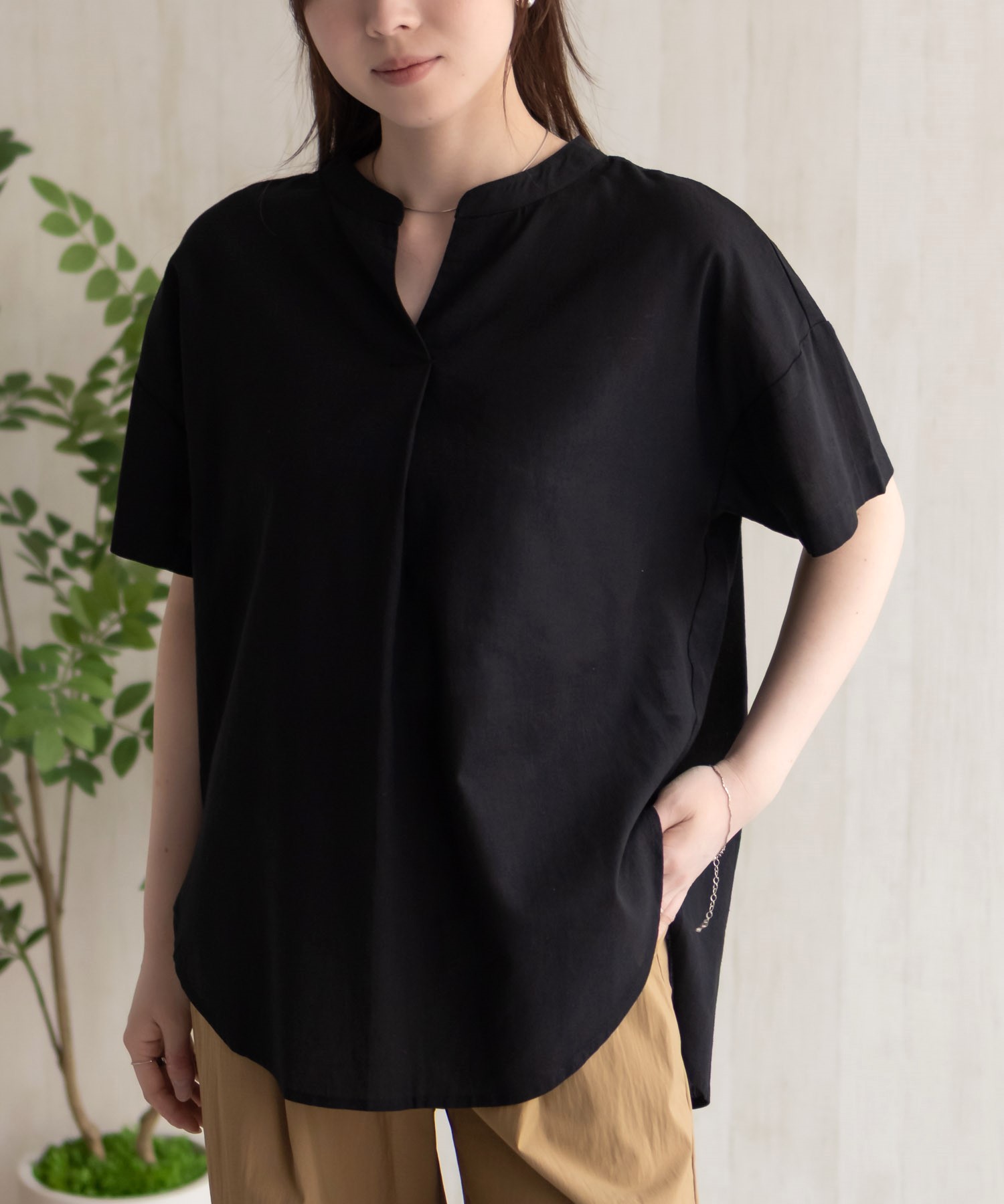 HusHusH（ハッシュアッシュ） ブラウス レディース 半袖 5分袖 シアー