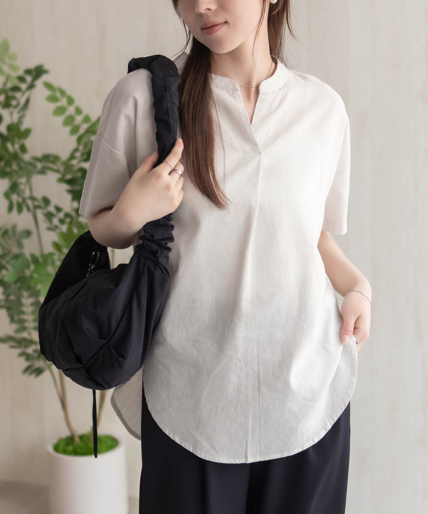 HusHusH（ハッシュアッシュ） ブラウス レディース 半袖 5分袖 シアー