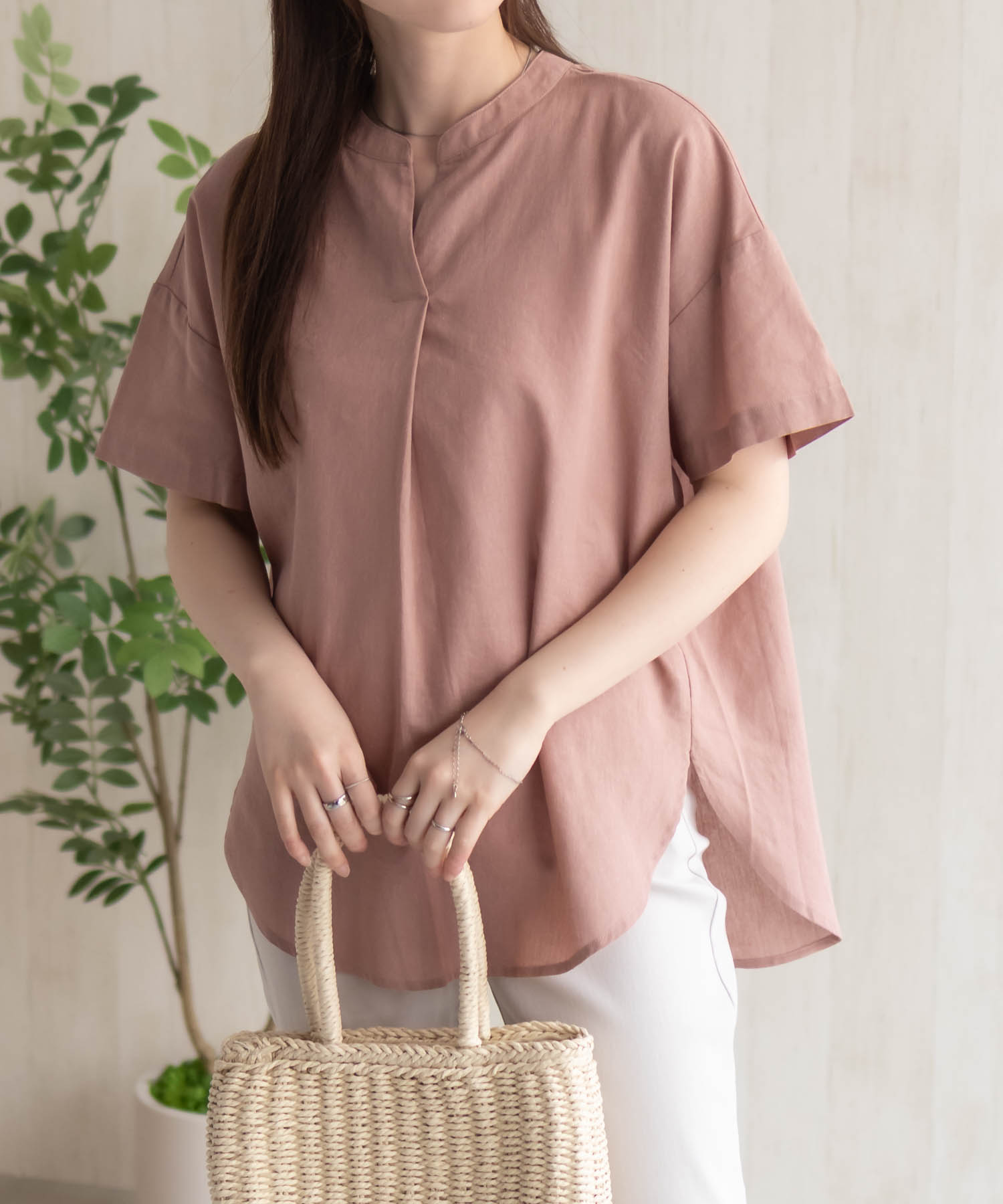 HusHusH（ハッシュアッシュ） ブラウス レディース 半袖 5分袖 シアー