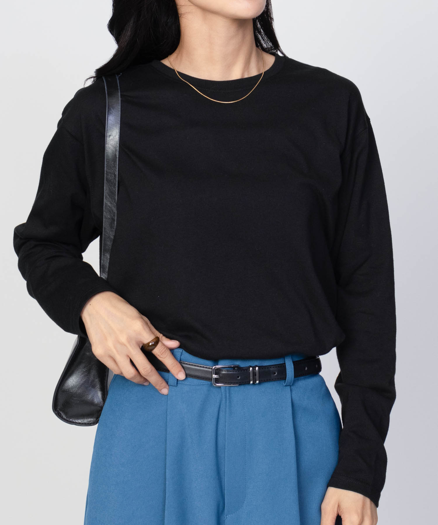 NAVY（ファッション） Tシャツ レディース 長袖 綿混 ラウンド