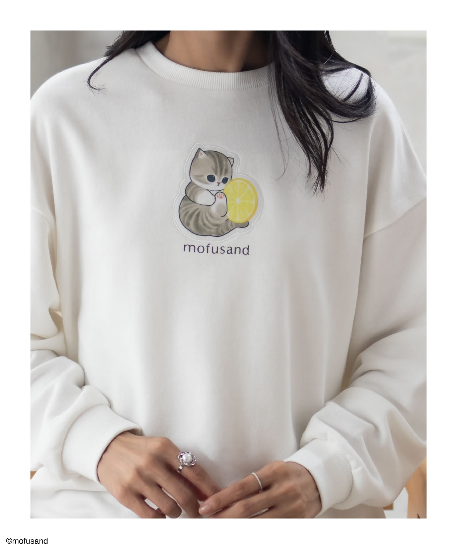 mofusand モフサンド 裏毛 トレーナー レディース 綿混 プル