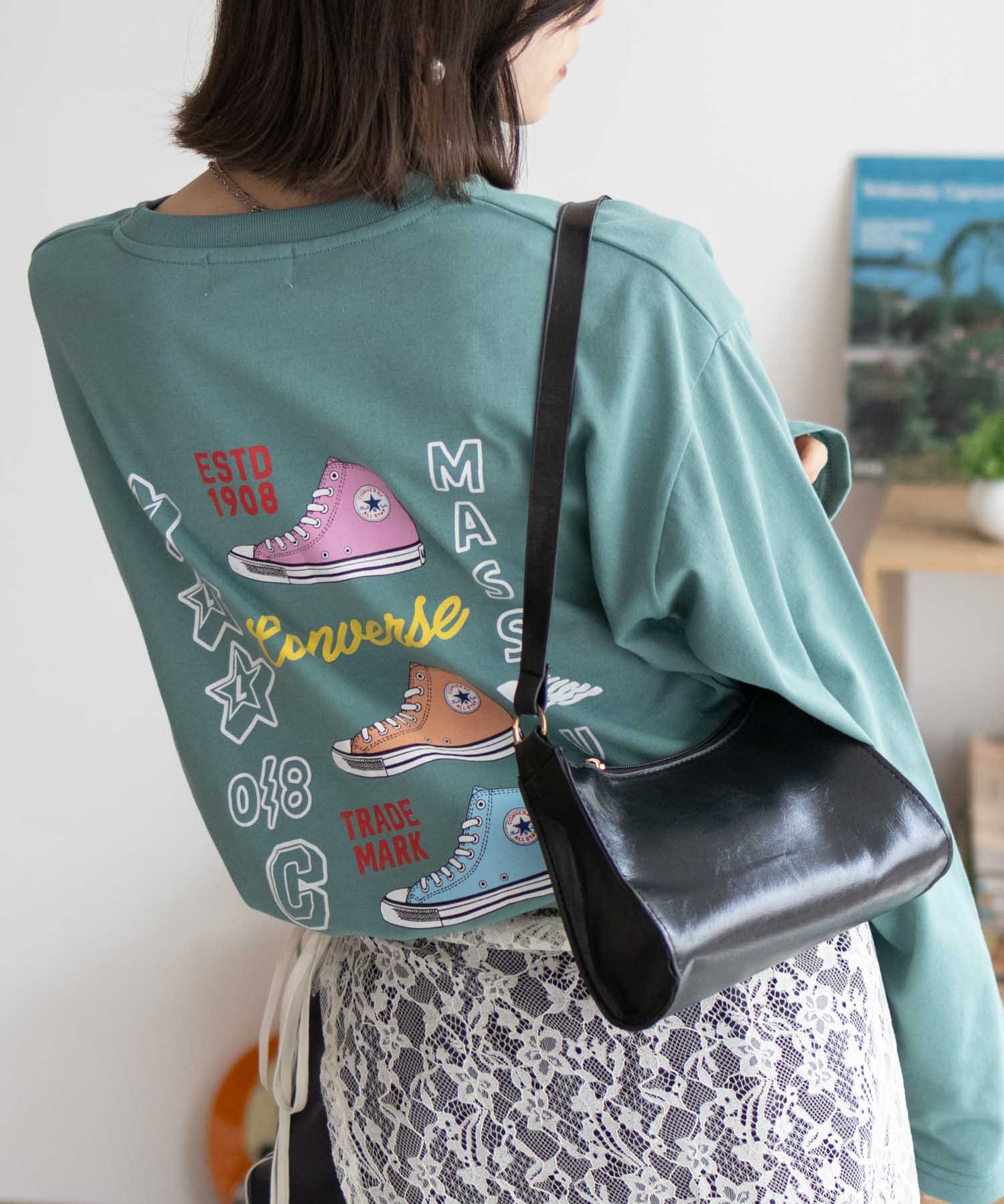 CONVERSEコンバース Tシャツ レディース 長袖 綿混 コットン ロンT トップス ネコポス対...