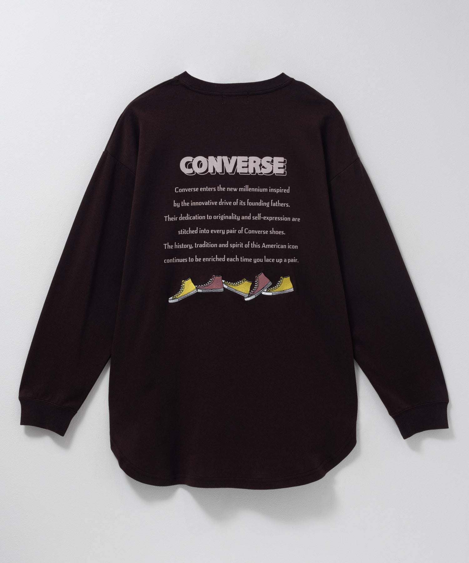 CONVERSE（コンバース） Tシャツ ロンT レディース 長袖 ポンチ素材
