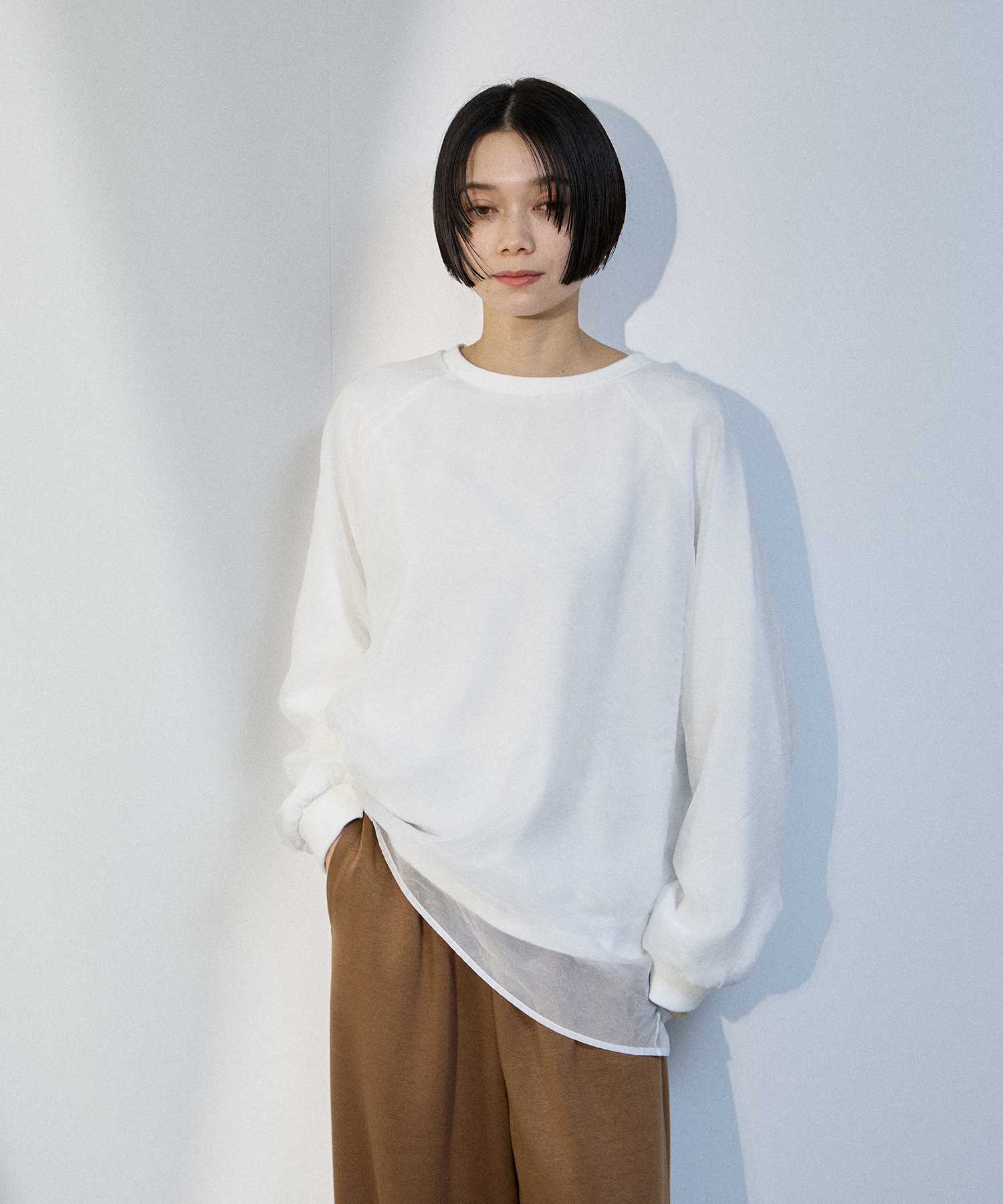 our 長袖シアーカットソー milli de l'air ミリデラール Tシャツ ロンT レディース 長袖 シアー