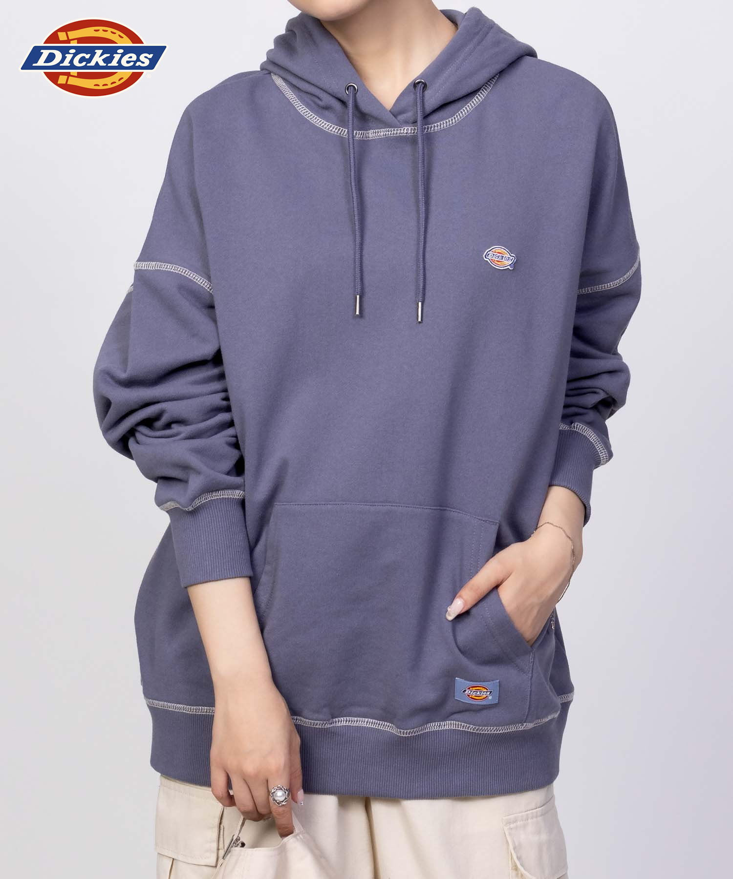 Dickies ディッキーズ 裏毛 パーカー レディース プルオーバー ドロップショルダー スウェッ...