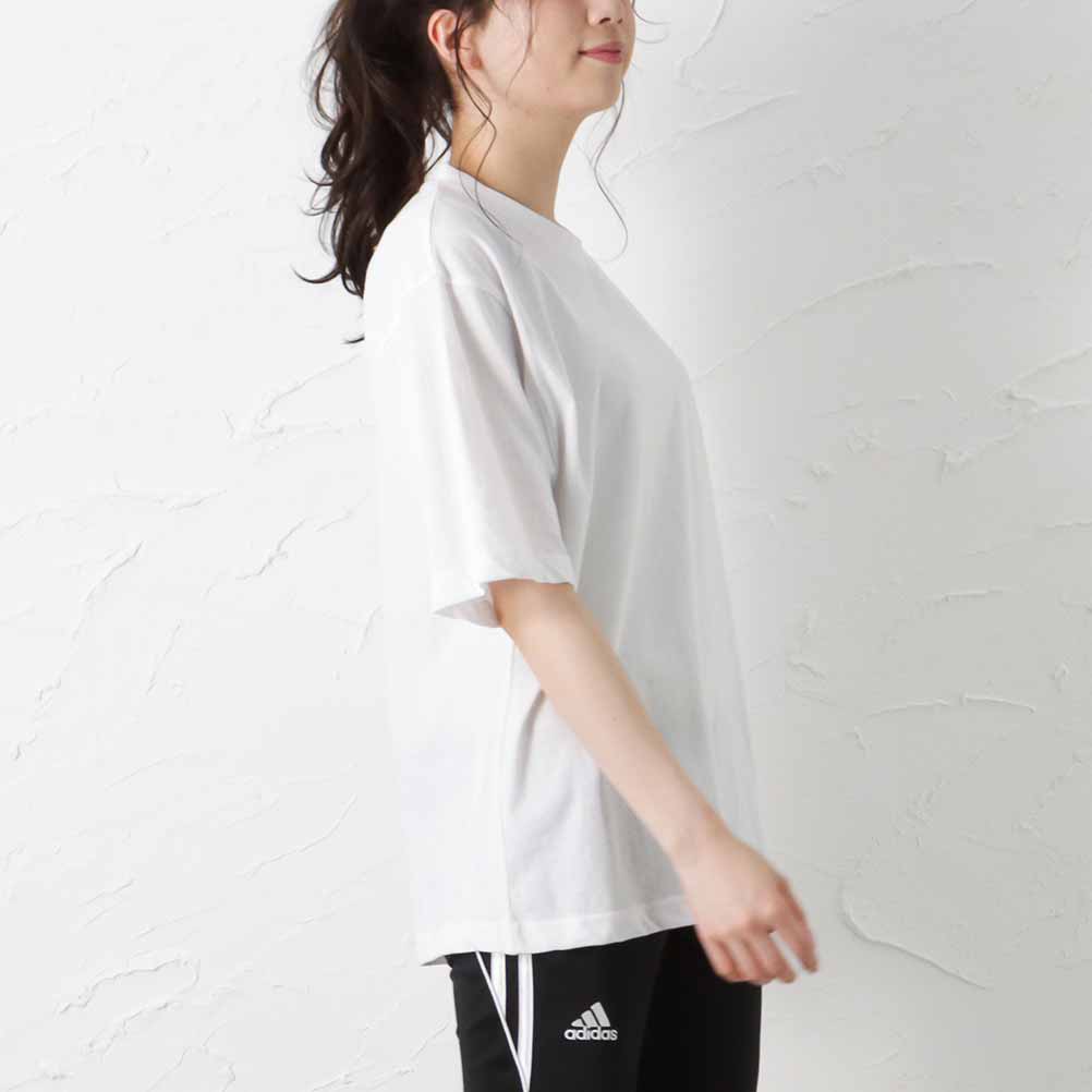 adidas アディダス 半袖Tシャツ レディース ワイドシルエット 袖プリント ロゴ ゆったり 五分袖 ブランド 人気 トップス ネコポス対応  :02222004981:Mac-House(マックハウス) - 通販 - Yahoo!ショッピング