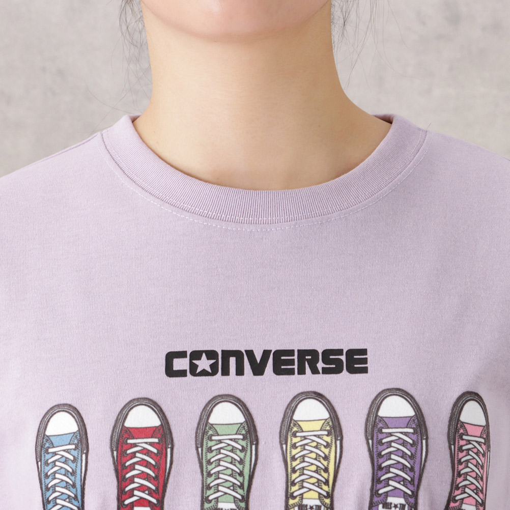 CONVERSE コンバース Tシャツ 半袖 レディース 綿混 フロッキー