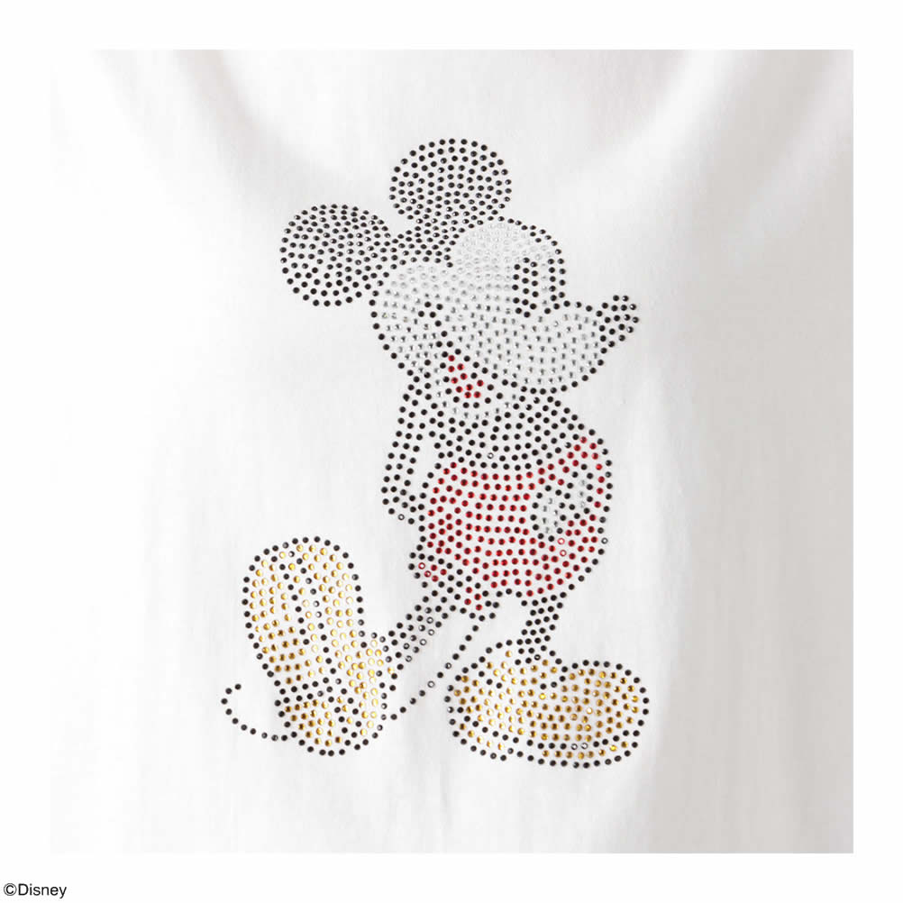 Disney ミッキーマウス / 半袖Tシャツ 5分袖 レディース 綿100 