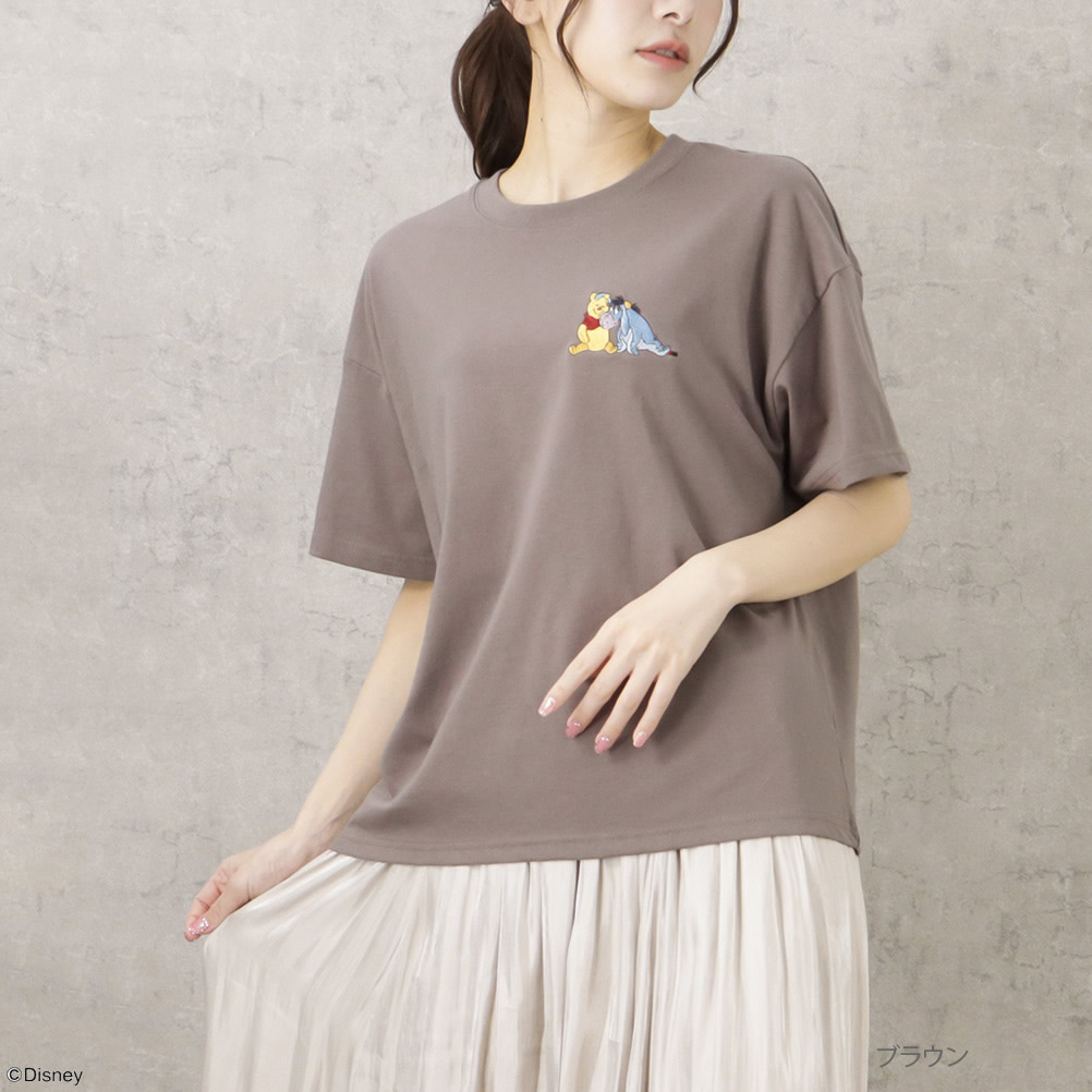 Disney ディズニー / 半袖Tシャツ 5分袖 レディース キャラクター ワン