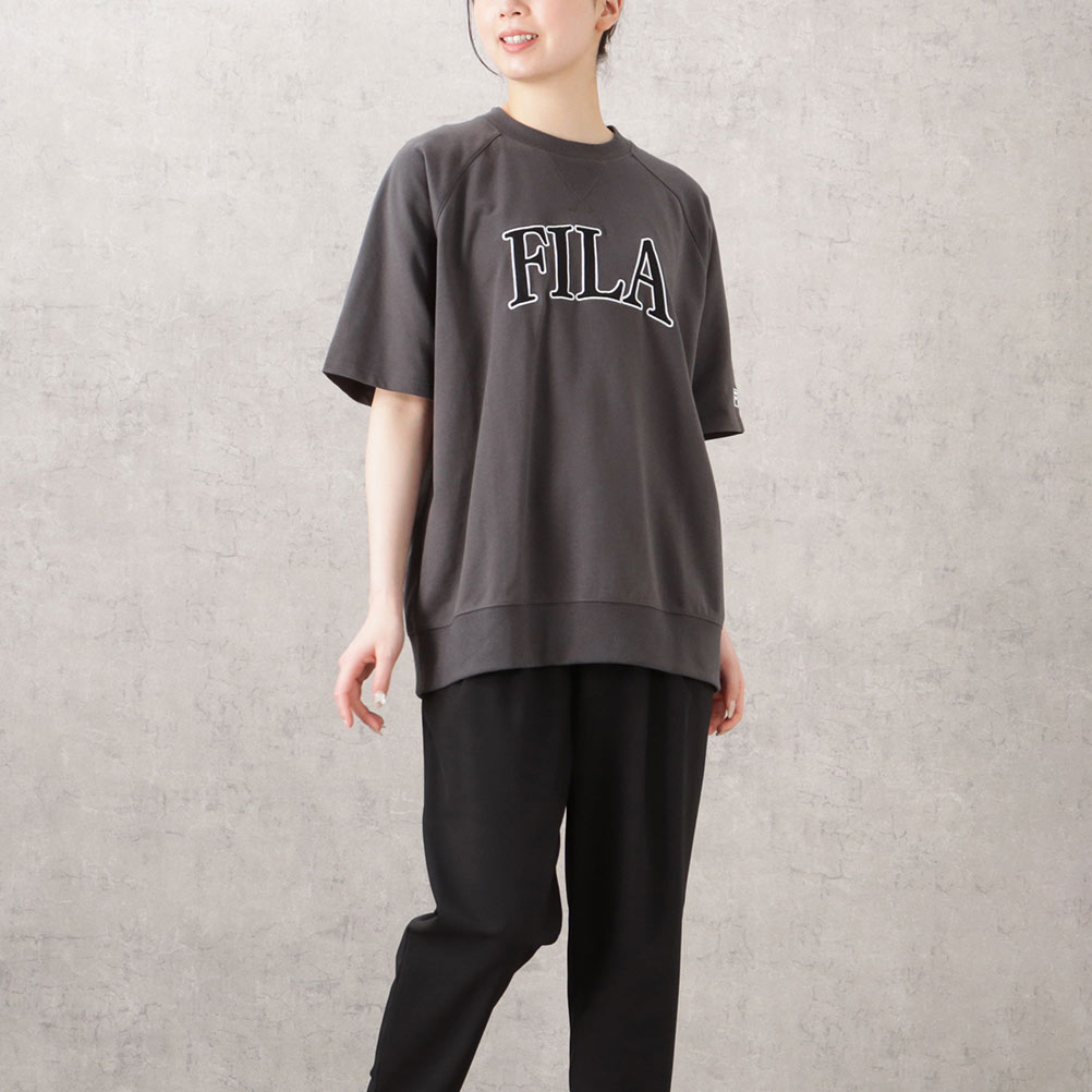 Amazon | [フィラ] Tシャツ 5分丈 半袖 ワンポイント ロゴ刺繍