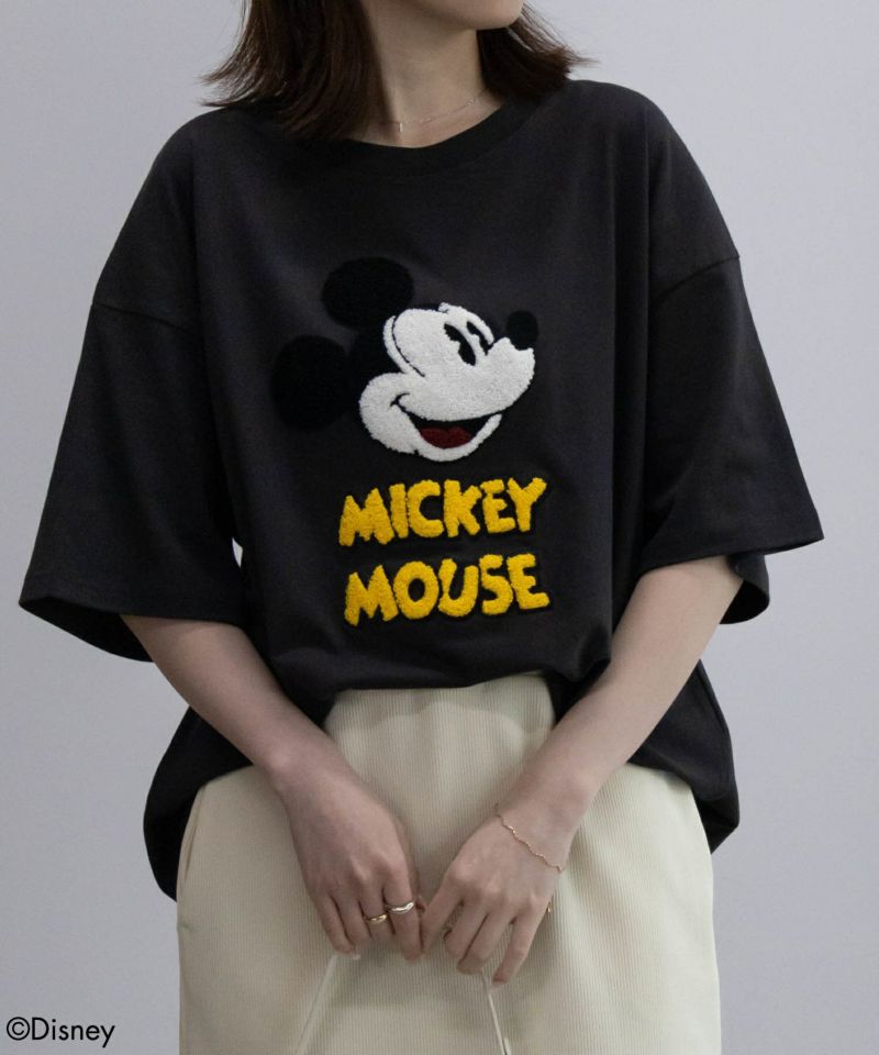 Disney ディズニー/ 半袖Tシャツ レディース 綿100％ ゆったり サガラ刺繍 クルーネック...