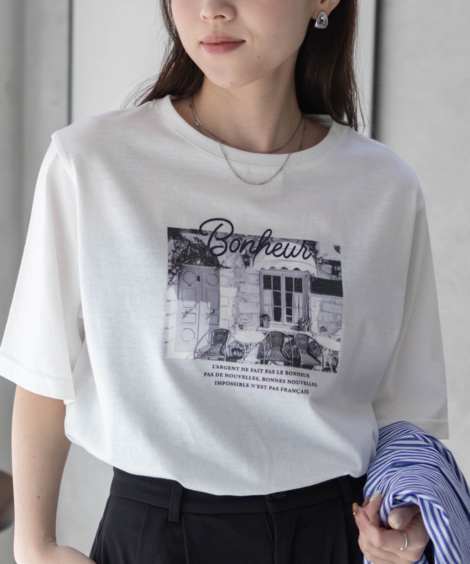 Tシャツ レディース 半袖 綿混 フォトプリント クルーネック カットソー トップス ネコポス対応