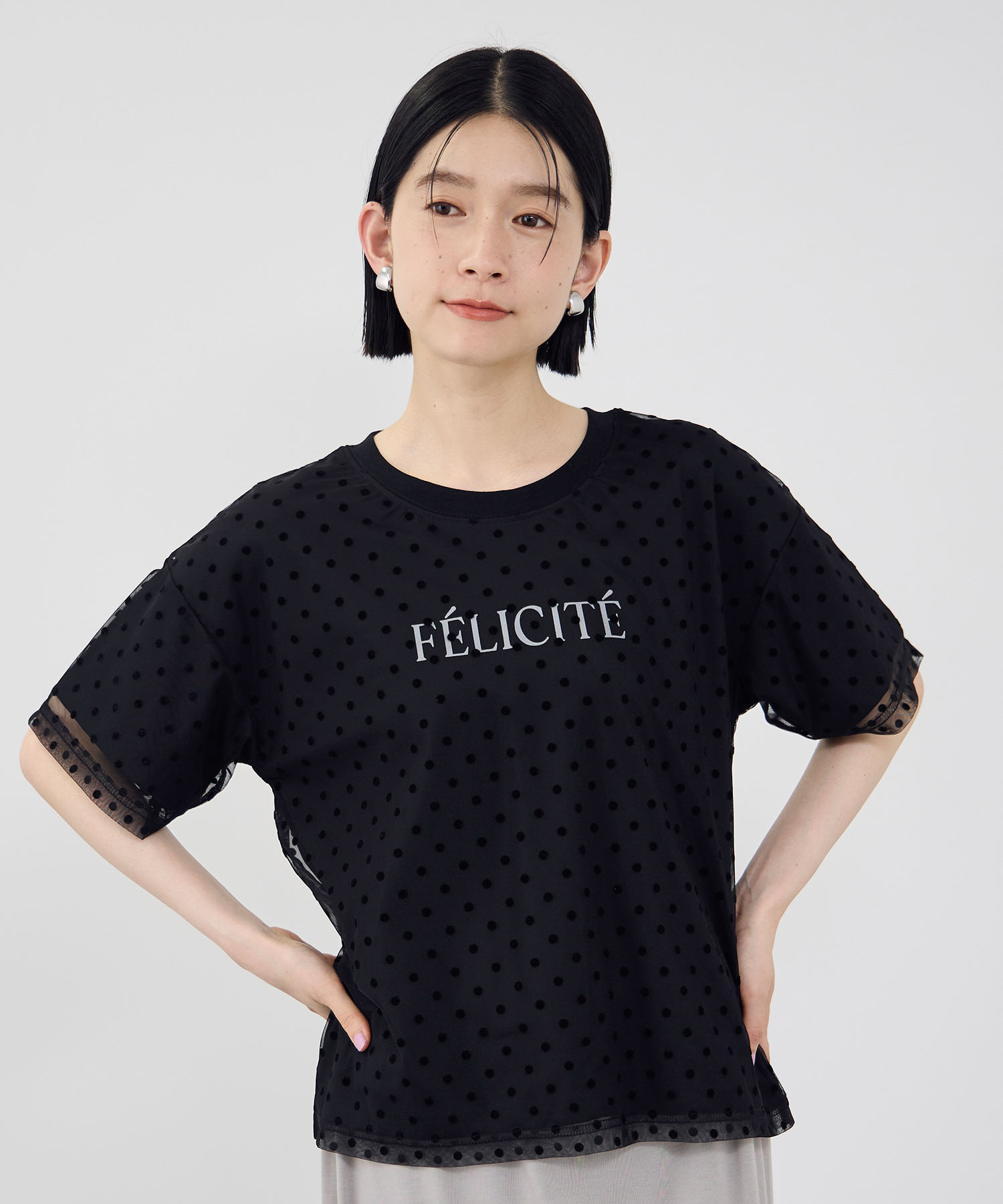 houseonthehillレディースtシャツ Idnes イドネス Tシャツ レディース 半袖 シアー チュール レイヤード