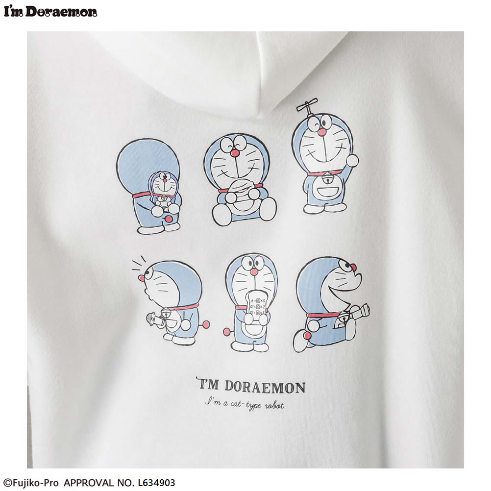 I'ｍ Doraemon アイムドラえもん パーカー スウェット 裏起毛 レディース キャラクター バックプリント 刺繍 ゆったり 暖かい トップス