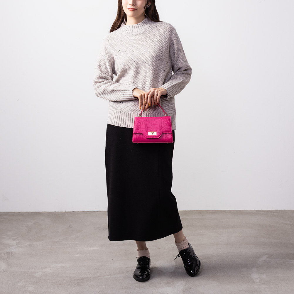 NAVY ニット セーター レディース 鹿の子編み モックネック ハイネック