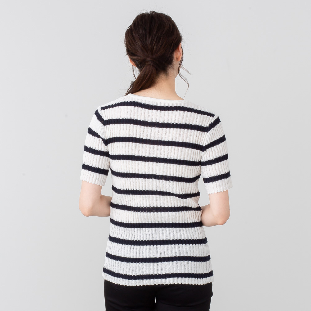 NAVY（ファッション） Tシャツ 半袖 5分袖 レディース ニット
