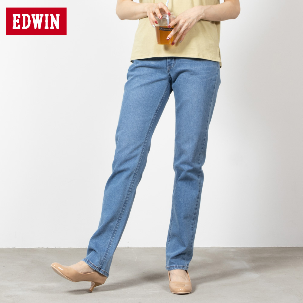 EDWIN エドウィン デニムパンツ ジーンズ レディース ストレッチ 股上 