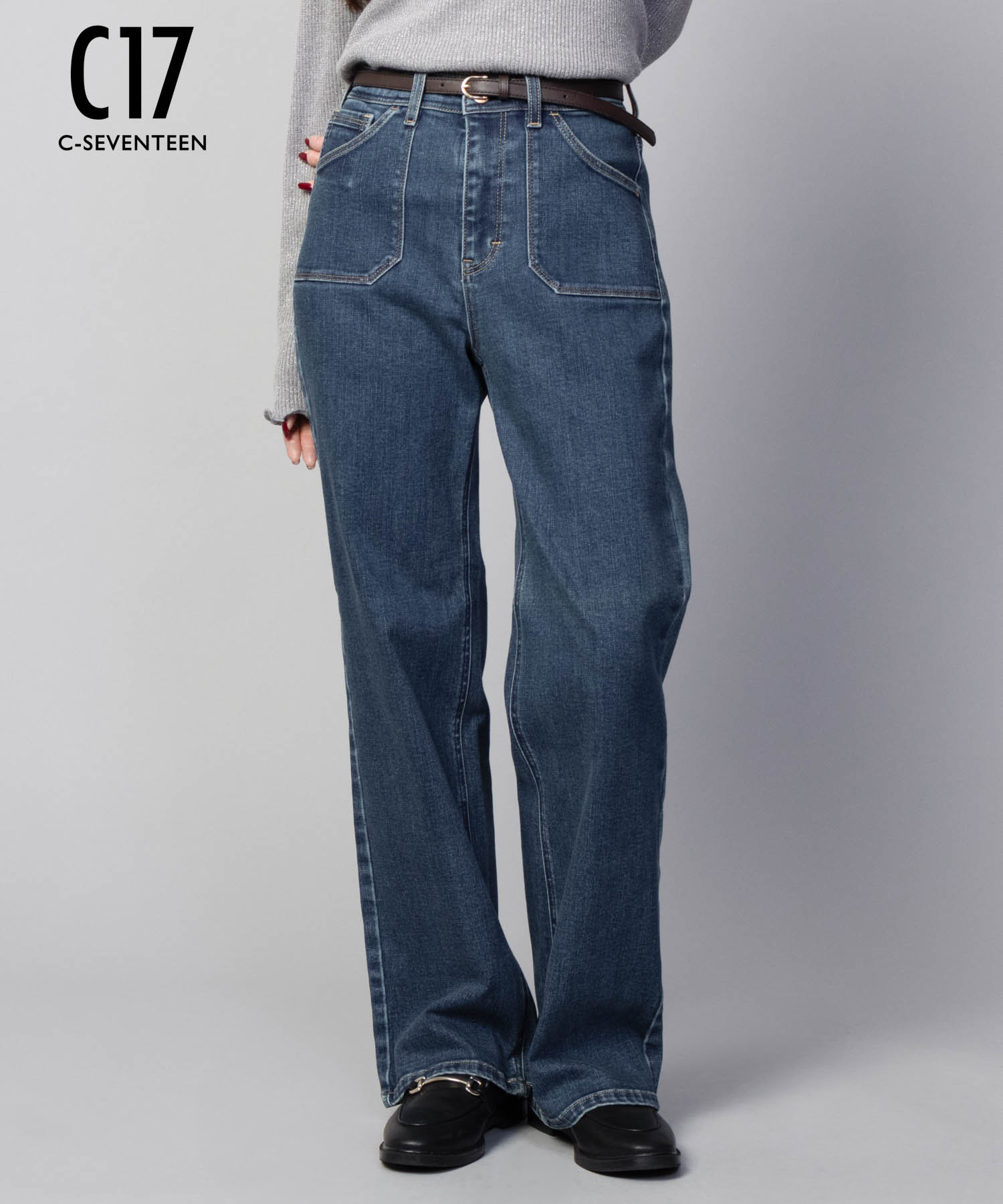 C17（シーセブンティーン） デニムパンツ レディース ワイドパンツ