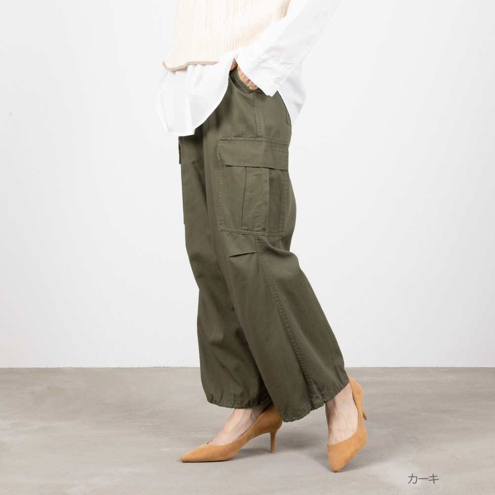 NAVY カーゴパンツ 綿100％ レディース コットン イージーパンツ