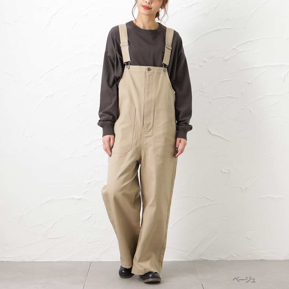 Dickies ベージュ オーバーオール Dickies オーバーオール 38×30 ベージュ 状態良好◎ | 古着屋