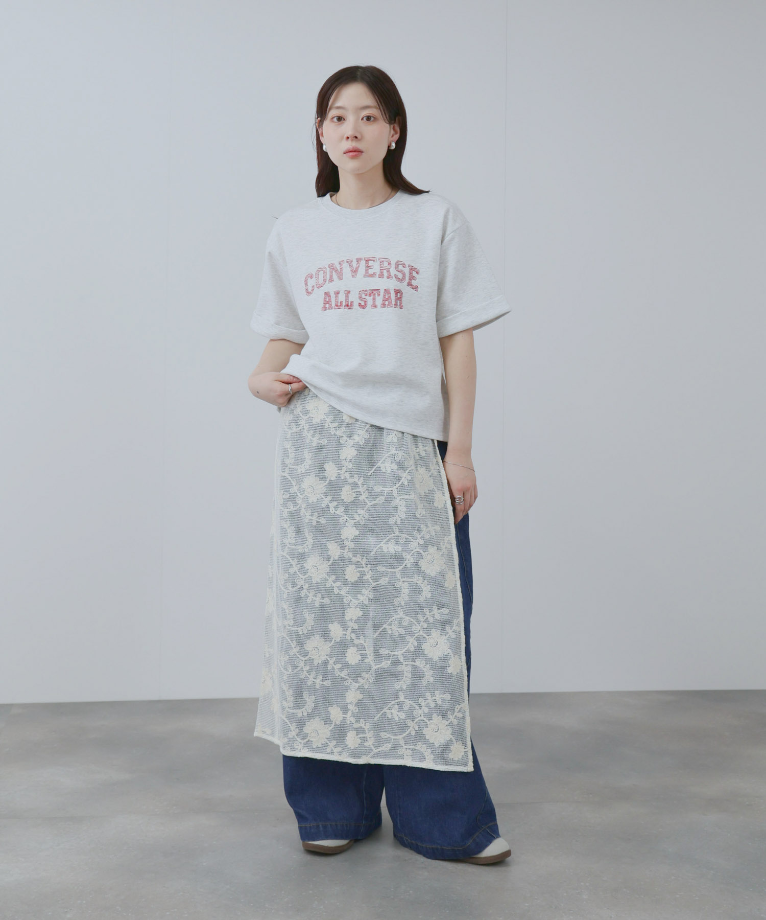 ラップスカート レディース 刺繍 レース 透け感 ロングスカート マキシ