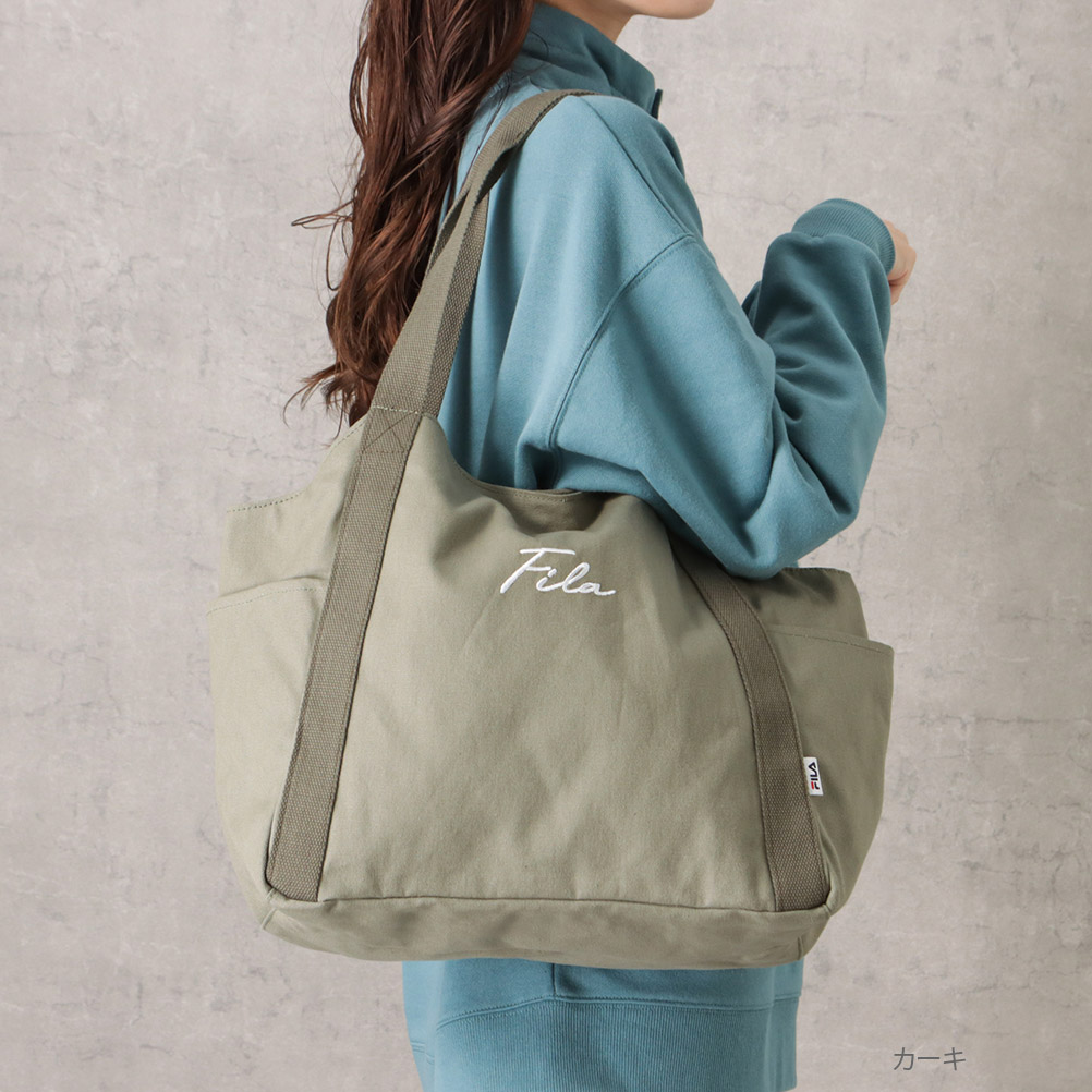 FILA フィラ マルシェバッグ 綿100% 耐久性 通気性 ブランドロゴ
