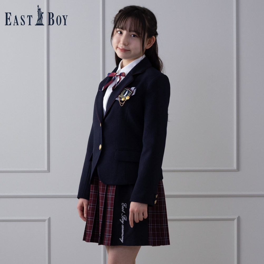 EASTBOY イーストボーイ スーツ 3点セット セットアイテム キッズ 女の子 ガールズ ジャケット ブラウス スカート カジュアルスーツ 卒業