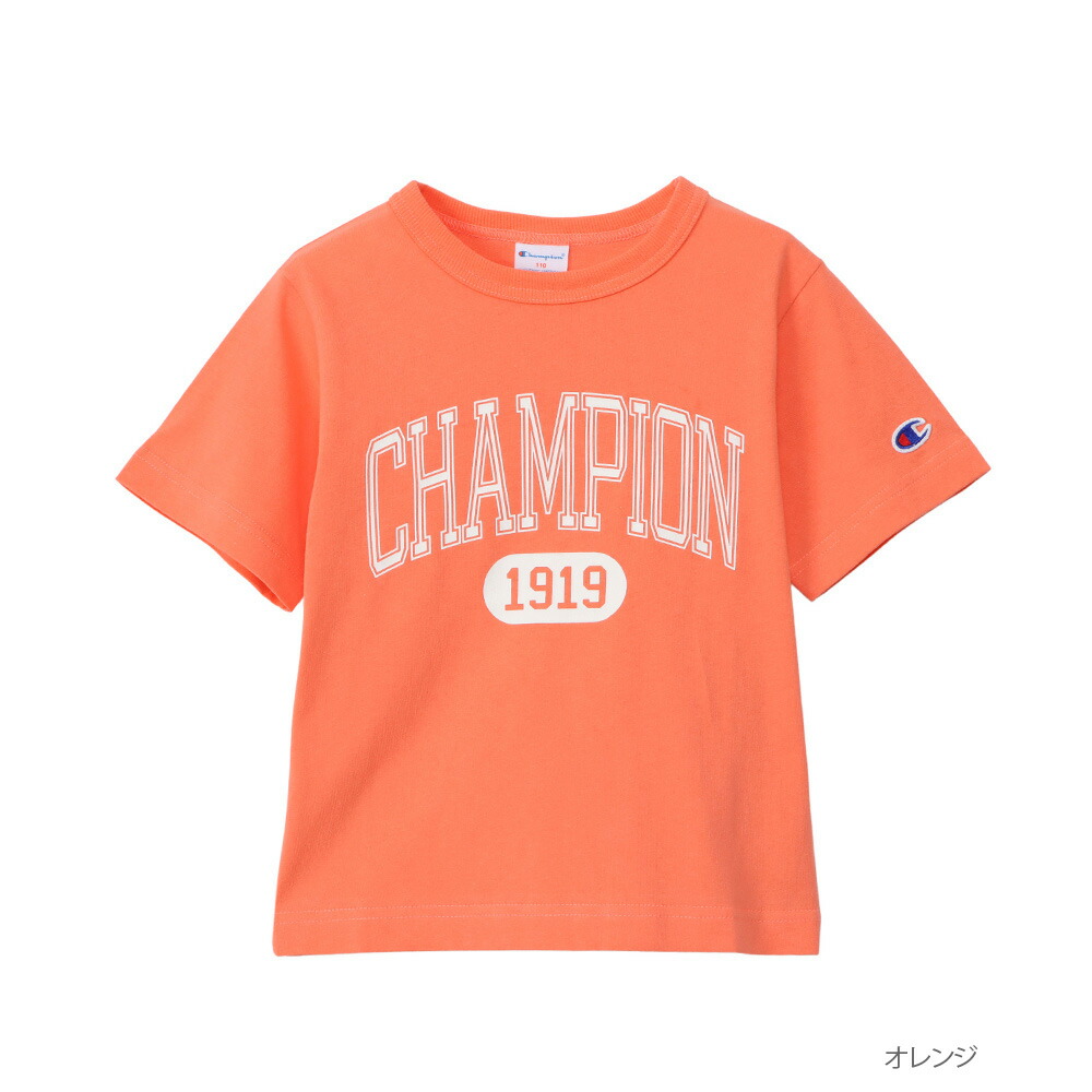 Champion チャンピオン 半袖Tシャツ 綿100％ キッズ 染み込み