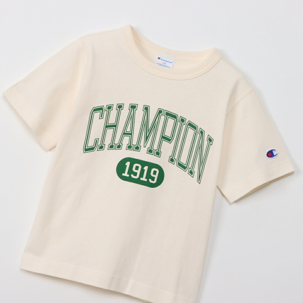 Champion チャンピオン 半袖Tシャツ 綿100％ キッズ 染み込み カレッジ