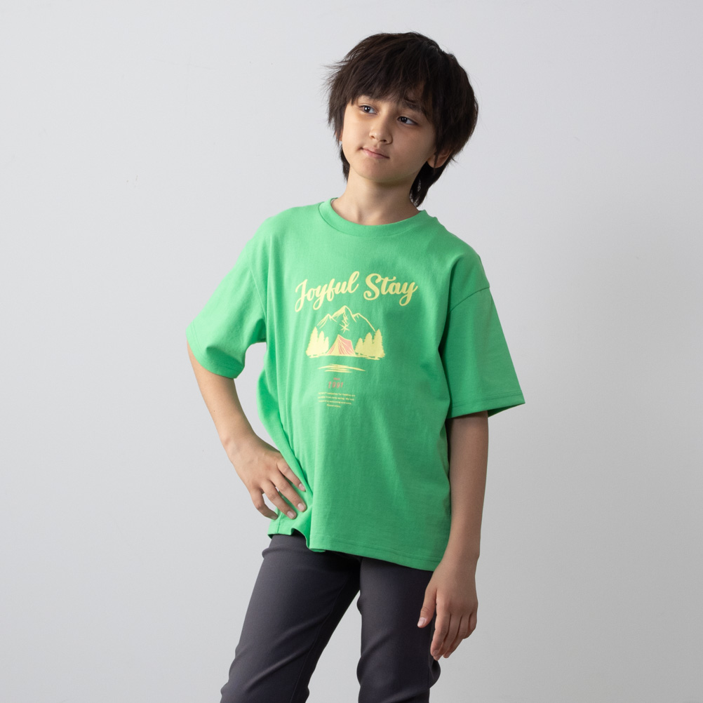 Tシャツ 半袖 子供服 男の子 女の子 ドライタッチ プリント ロゴ クルーネック カットソー ユニセックス キッズ トップス ネコポス対応