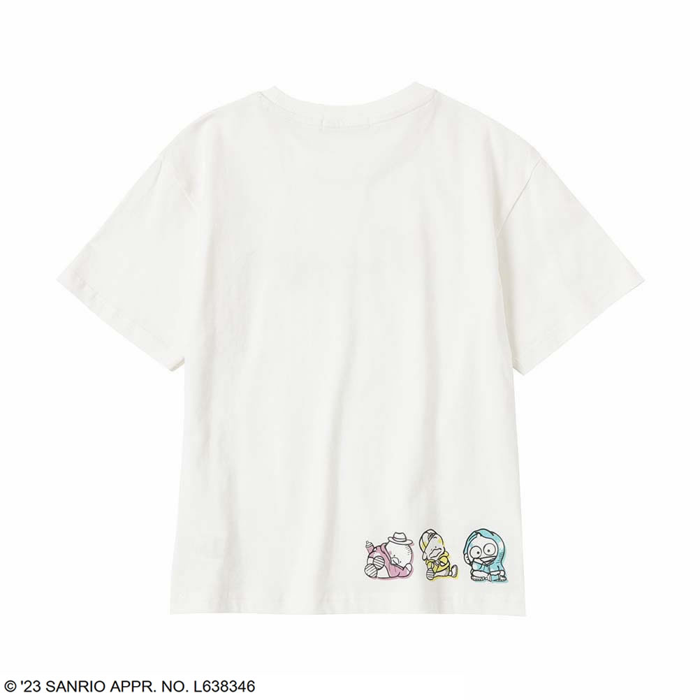 サンリオキャラクターズ はぴだんぶい 半袖Tシャツ 綿100% コットン キッズ 子供服 プリント ロゴ キャラクター カラフル トップス ネコポス対応