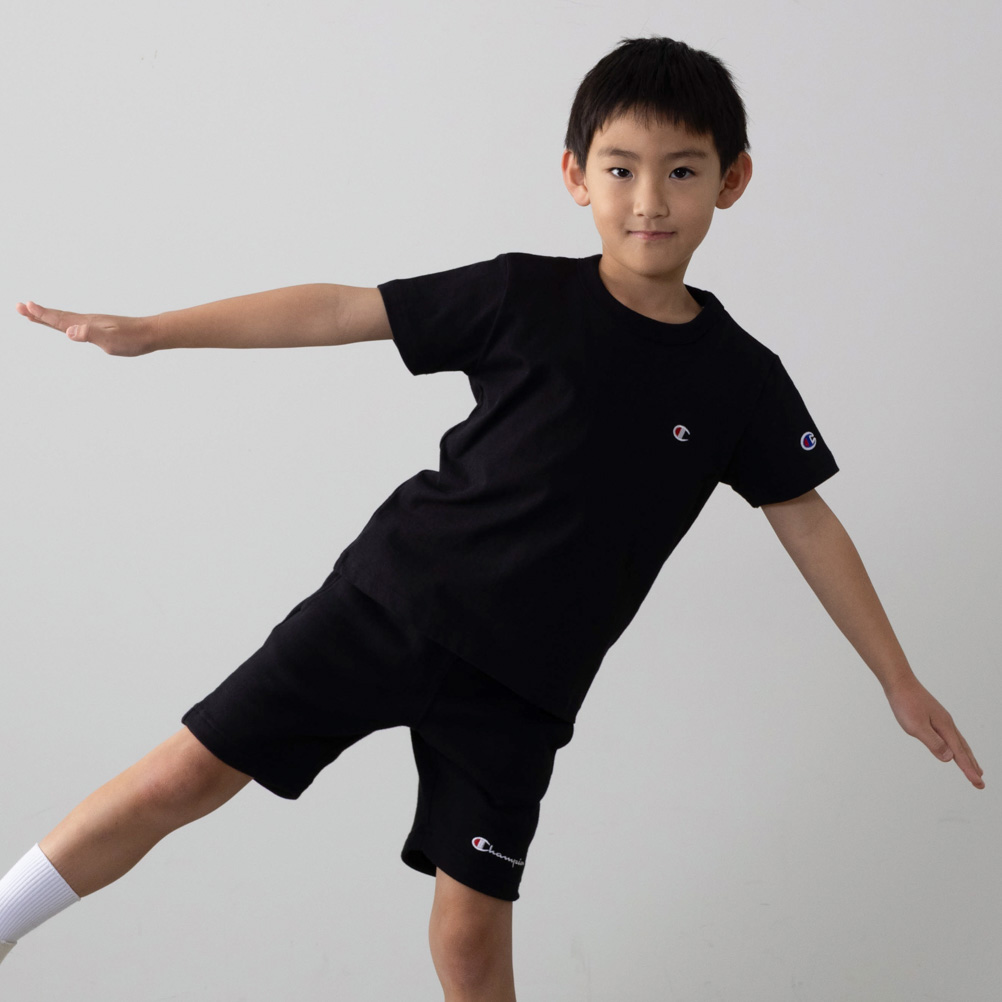 Champion チャンピオン Tシャツ 半袖 綿100% 子供服 男の子 女の子 キッズ クルーネ...