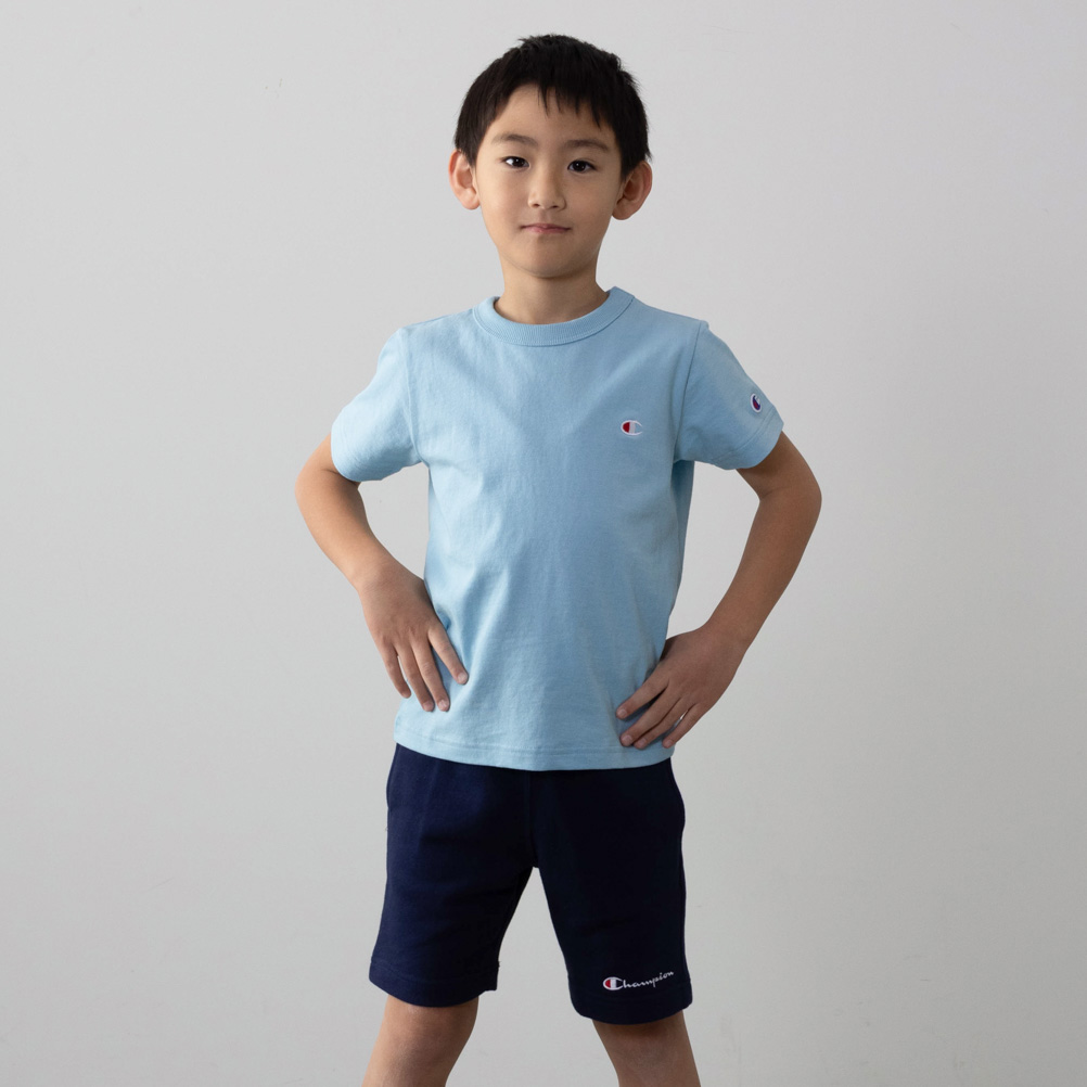 Champion チャンピオン Tシャツ 半袖 綿100% 子供服 男の子 女の子 キッズ クルーネ...