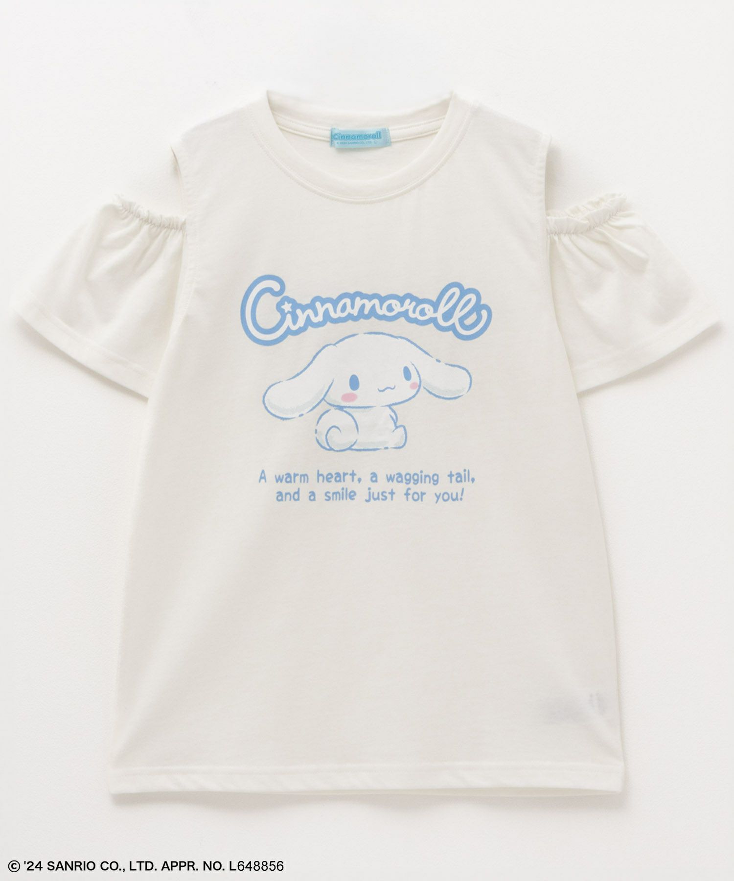 サンリオキャラクターズ シナモロール Tシャツ 子供服 女の子 キッズ 半袖 肩開き 肩出し トップス ネコポス対応