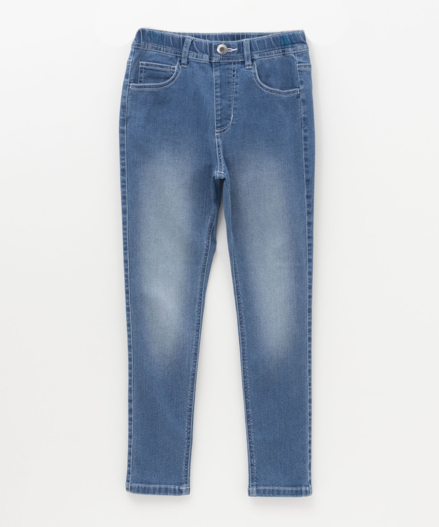 デニムパンツ ストレッチパンツ キッズ 子供服 スキニー ロングパンツ 長ズボン ストレッチ ネーム...