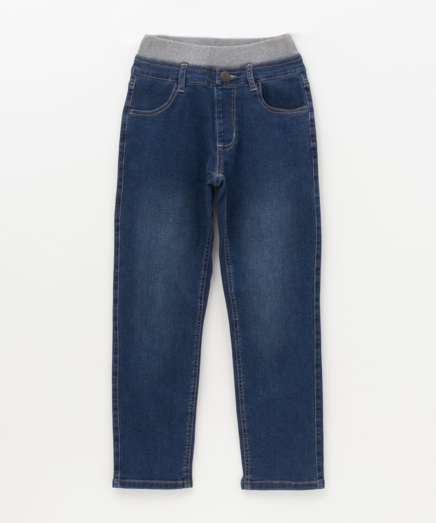 デニムパンツ ストレッチパンツ キッズ 子供服 ストレート ロングパンツ 長ズボン ストレッチ ネー...